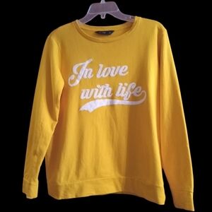 F&F Mustard Yellow In Love With Life sweatshirt